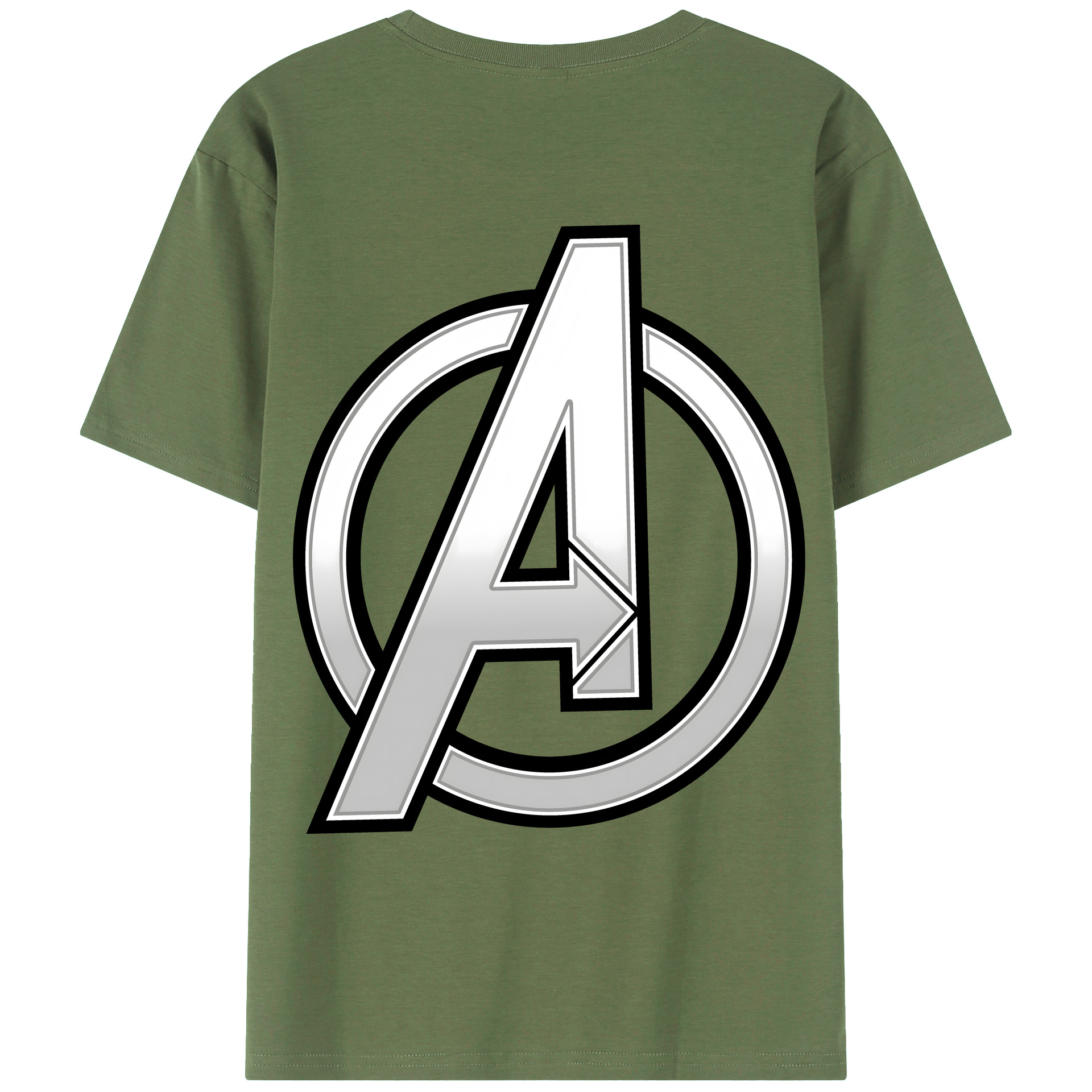 （画像用） アベンジャーズ The Avengers 綿100％ メンズ半袖Tシャツ（バックプリント） 通気性